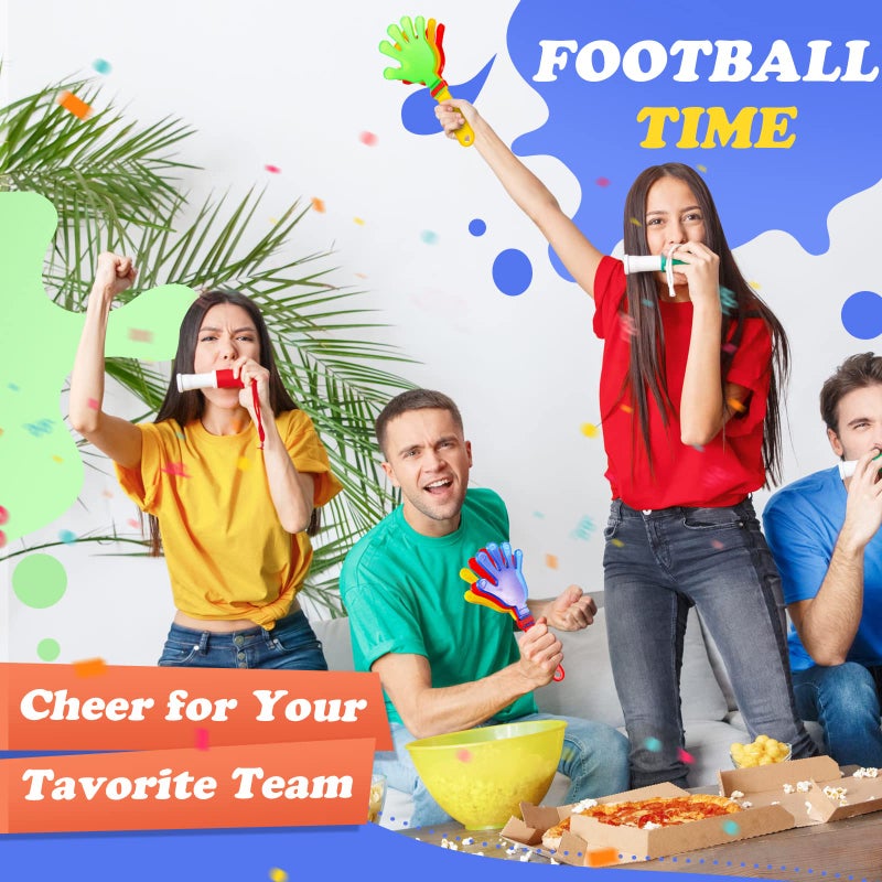 Sratte 80 Pcs 9.5 Inch Hand Clappers Noisemakers Bulk Clappers Noisemakers Party Favors Mini Hand Clappers Plastic Noise Makers for Sporting Events Fiesta Birthday Game Rewards Cheers Supplies - Image 4